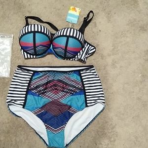 Plus size two piece swimsuit
